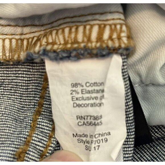 Madewell Womens Denim Shorts High Rise Blue Medium Wash Distressed Fray Size 26 - Picture 9 of 10